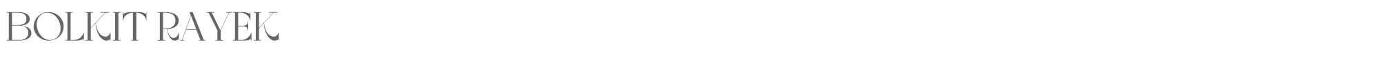 Sample characters Bolkit Rayek Font